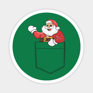 Santa On My Pocket - Christmas Gift Magnet